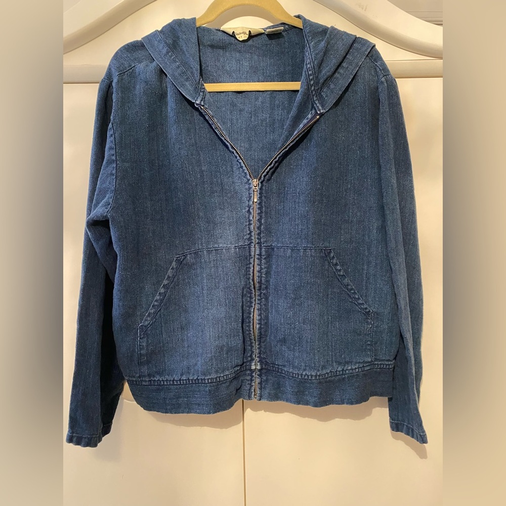 Eddie Bauer 100% Linen Denim Blue Women's Jacket